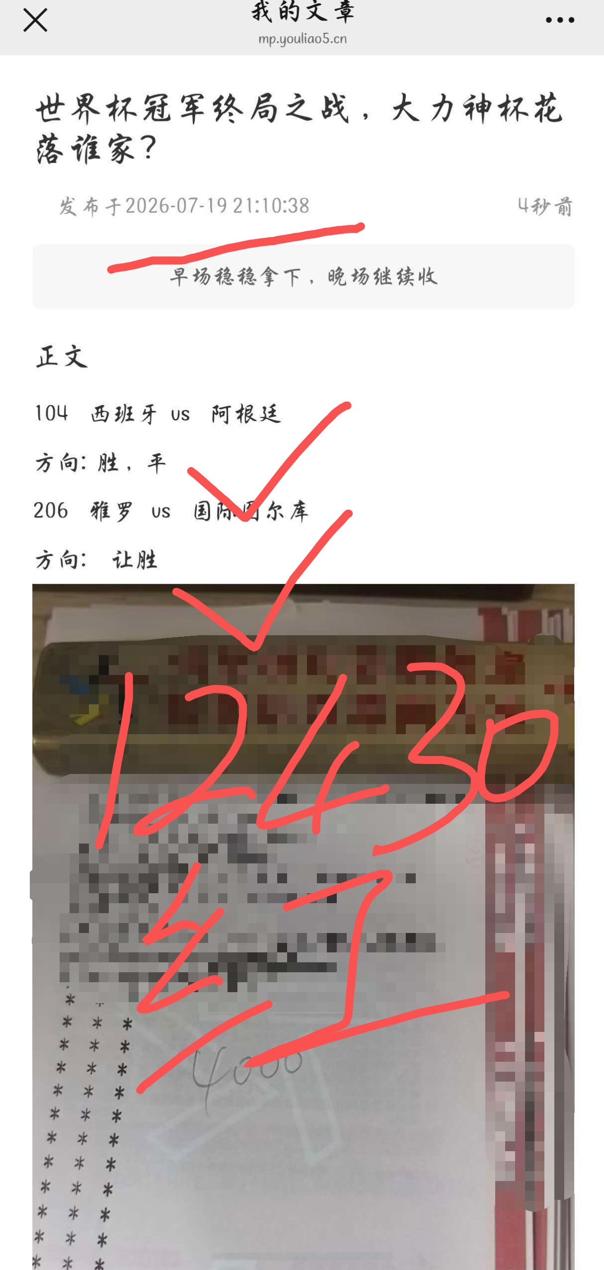 7月19日晚场104西班牙对阿根廷与206雅罗对国际图尔库复盘截图